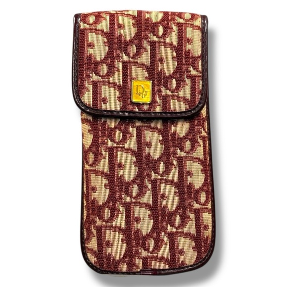Christian Dior Oblique Trotter Phone Case Eyeglass Holder Pouchette Bag Vintage - Picture 2 of 10